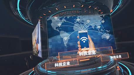 三维旋转科技互联网企业图文宣传AE模板