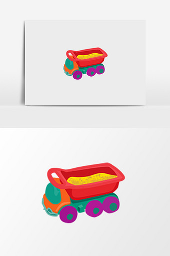 卡通手绘玩具汽车卡车图片