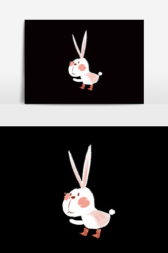 可爱卡通手绘免扣小白兔图片