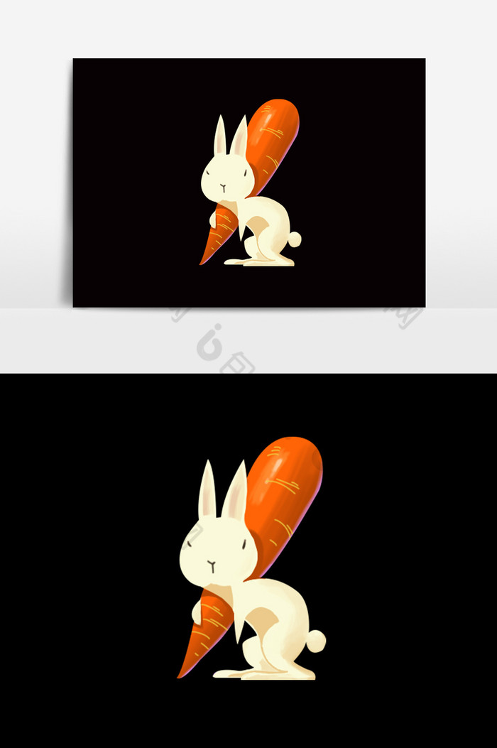 小白兔元素元素小白兔卡通图片