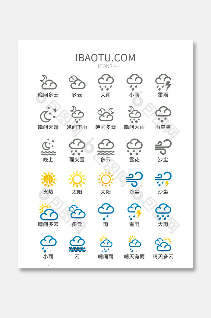 天气符号ui矢量小图标