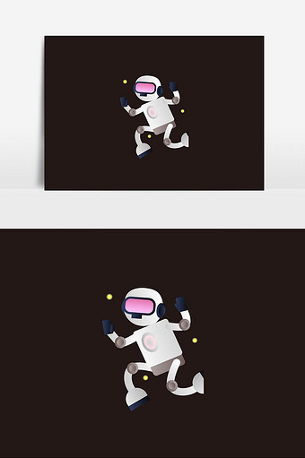 粉色机器人素材插画图片