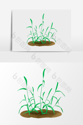 绿色环保小草设计元素图片