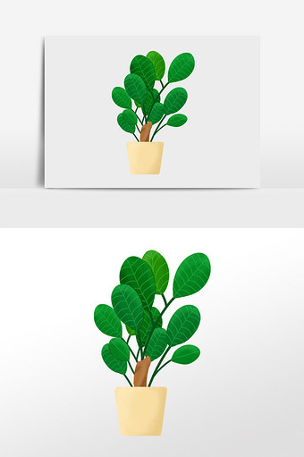 手绘盆栽系列绿植元素图片
