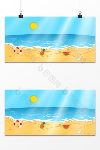 海洋蓝色海滩设计背景图图片