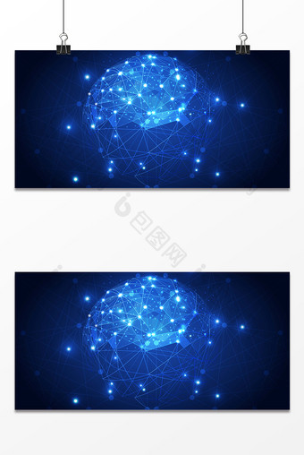 蓝色光效电子设计背景图图片