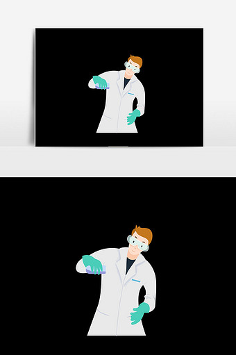 化学实验学人物素材插画图片