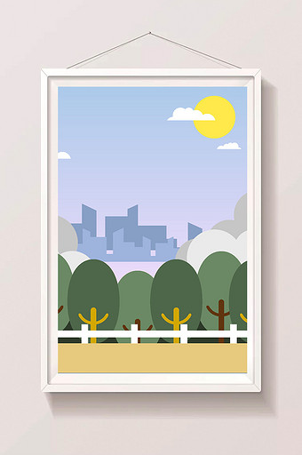 城市树木插背景设计图片