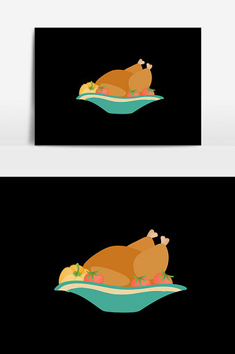 鸡肉插画矢量设计图片