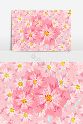 手绘卡通扁平粉色花瓣元素图片