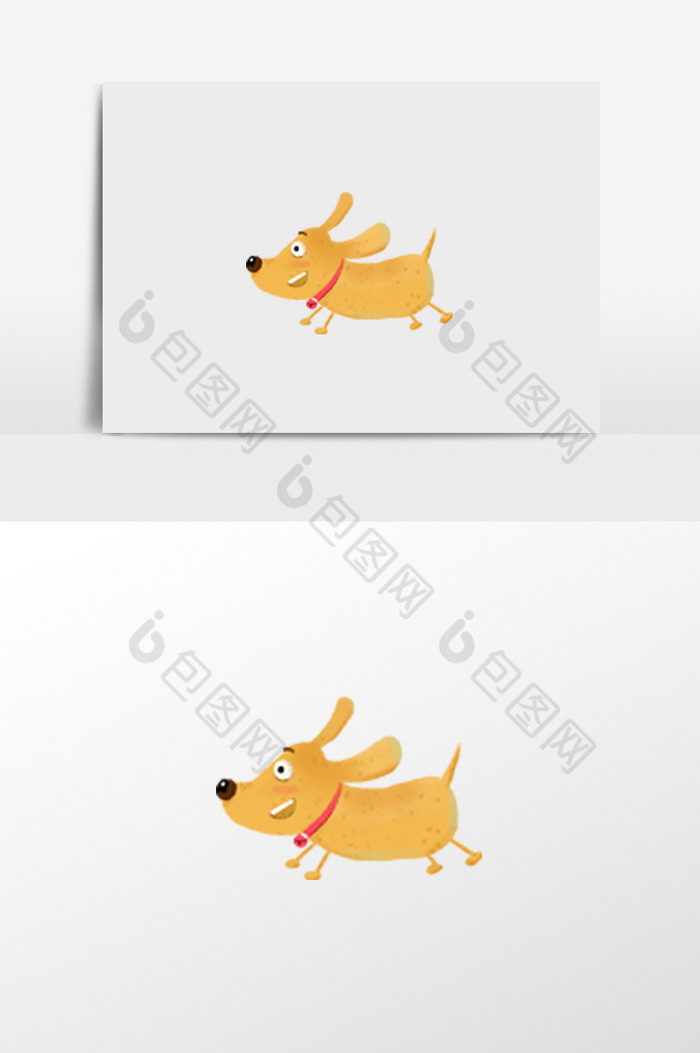 奔跑的小黄狗插画图片图片