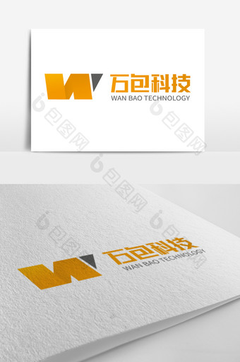 大气时尚W字母科技网络logo标志图片