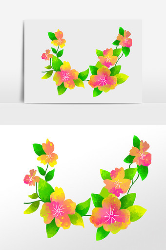 清新唯美纯色手绘花卉插画背景素材图片