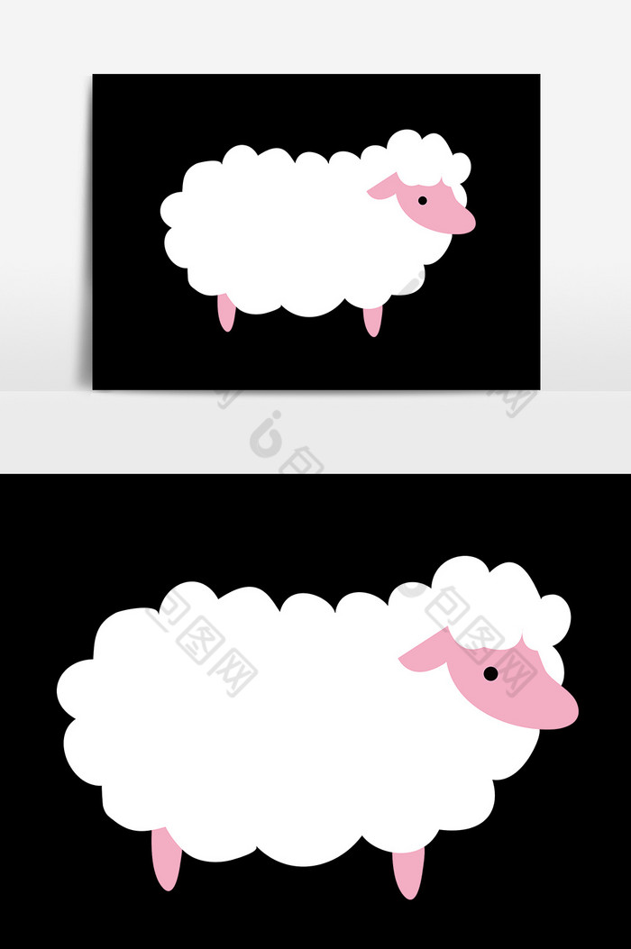 动物元素动物羊手绘图片