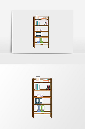 书架插画元素设计图片