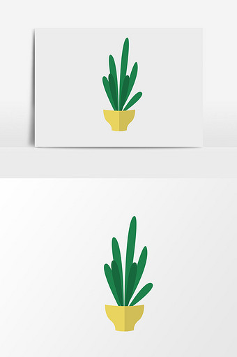 扁平化植物插画元素设计图片