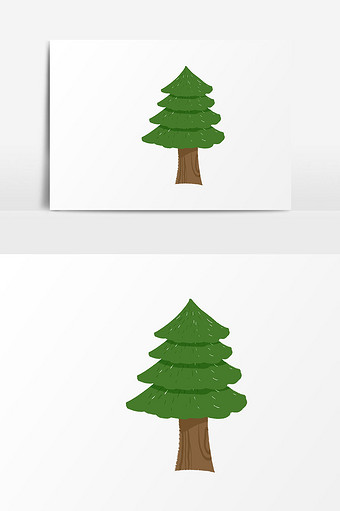 松树插画卡通设计