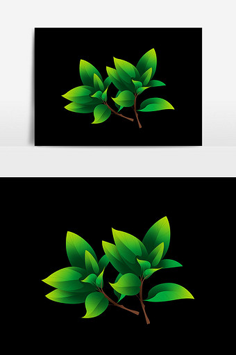 绿色植物插画元素设计图片