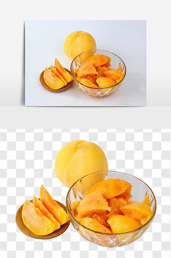 美味黄桃水果高清psd素材图片