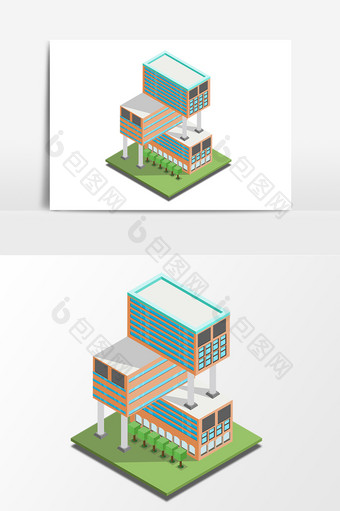 2.5D元素办公楼别墅设计图片