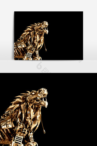 门前石狮设计背景图片