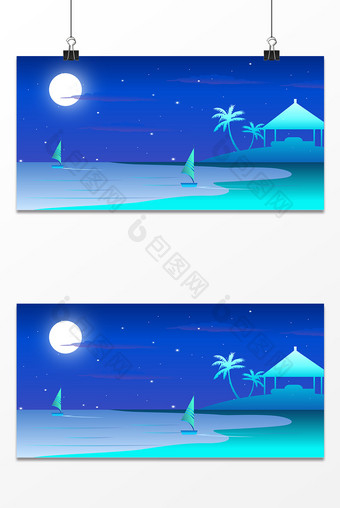 夜景海水海洋设计背景图片