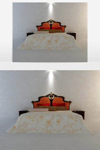 新古典风格的双人床模型max图片