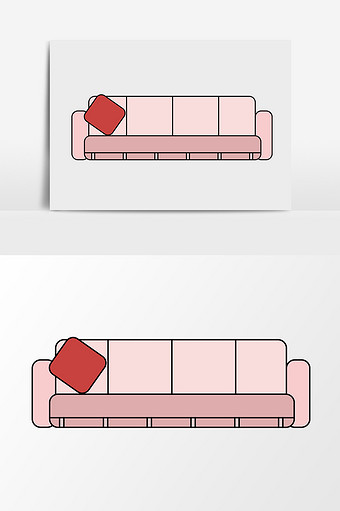 粉色矢量沙发素材图片