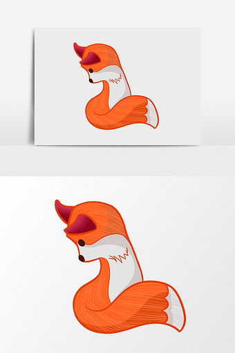 卡通橘色狐狸素材图片