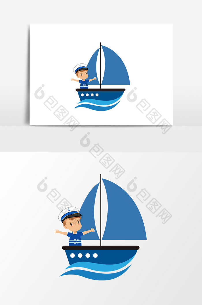 卡通交通工具轮船帆船交通工具图片