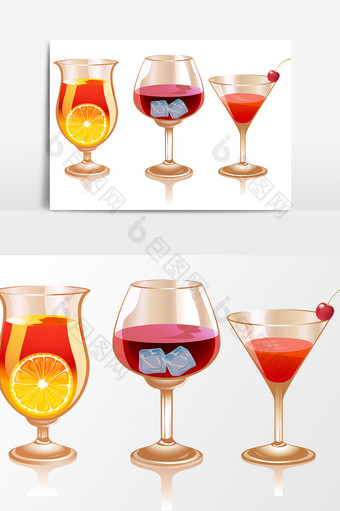 红酒杯子设计元素图片