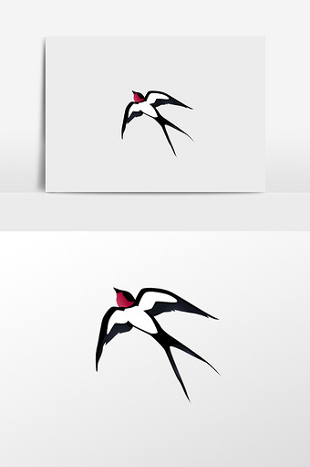 白肚皮的燕子插画元素图片