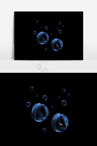 蓝色透明气泡素材图片