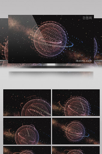 大气宇宙红蓝粒子数据星球logo演绎图片
