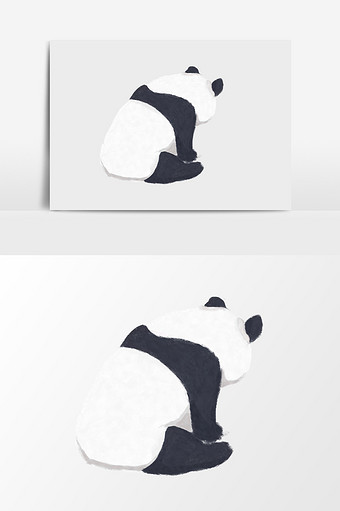 可爱手绘熊猫素材图片