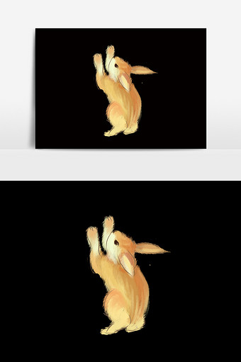 水彩卡通手绘兔子图片
