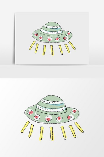 卡通飞碟UFO素材图片