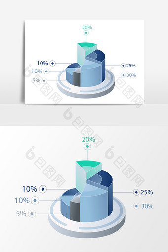 手绘数据统计报表图表PPT元素图片