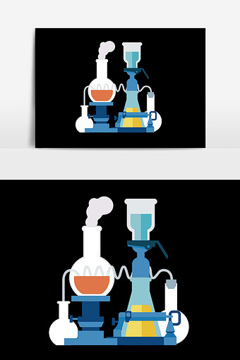 矢量卡通实验量瓶量杯图片