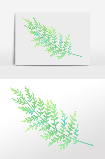 清新手绘水彩植物树叶免抠插画素材图片