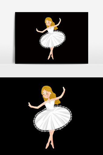 白色裙子芭蕾舞女孩图片