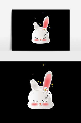 中秋促销兔子插画图片