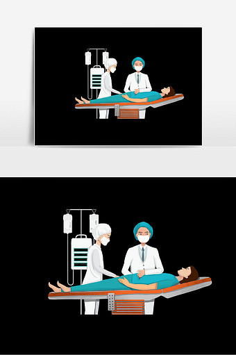 医院医生手术插画图片