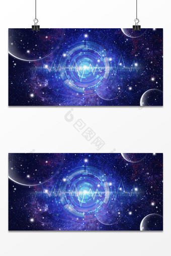 蓝色极光宇宙 设计背景图片