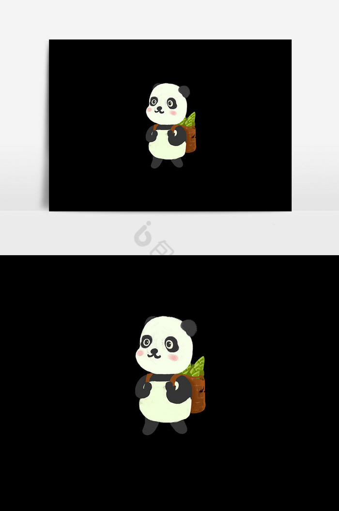 国宝动物熊猫插画
