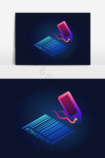 简约条形码商品标签透感光效矢量素材图片