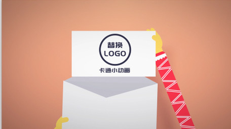 卡通双手打开信封简约MG小动画AE模板