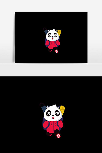动物熊猫矢量插画图片