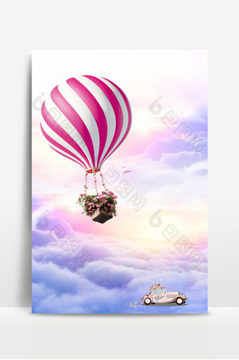 紫色浪漫梦幻背景海报图片
