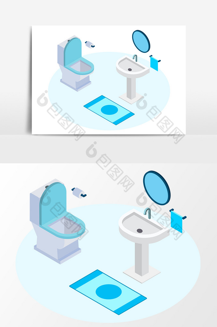卫生间装饰插画图片图片